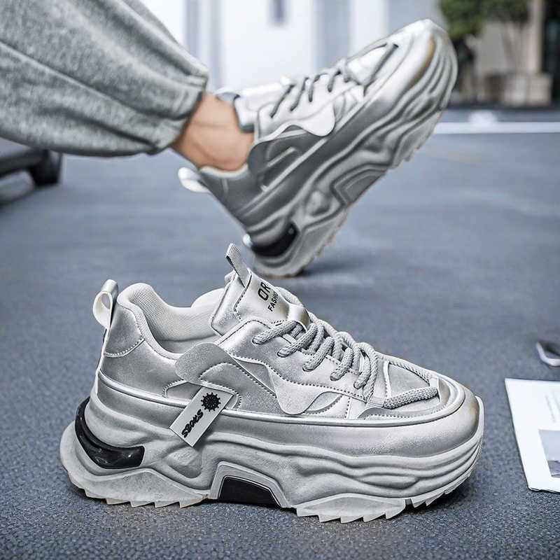 Men Shoes On Sale - أحذية رياضية رجالية سوداء بنعل سميك،