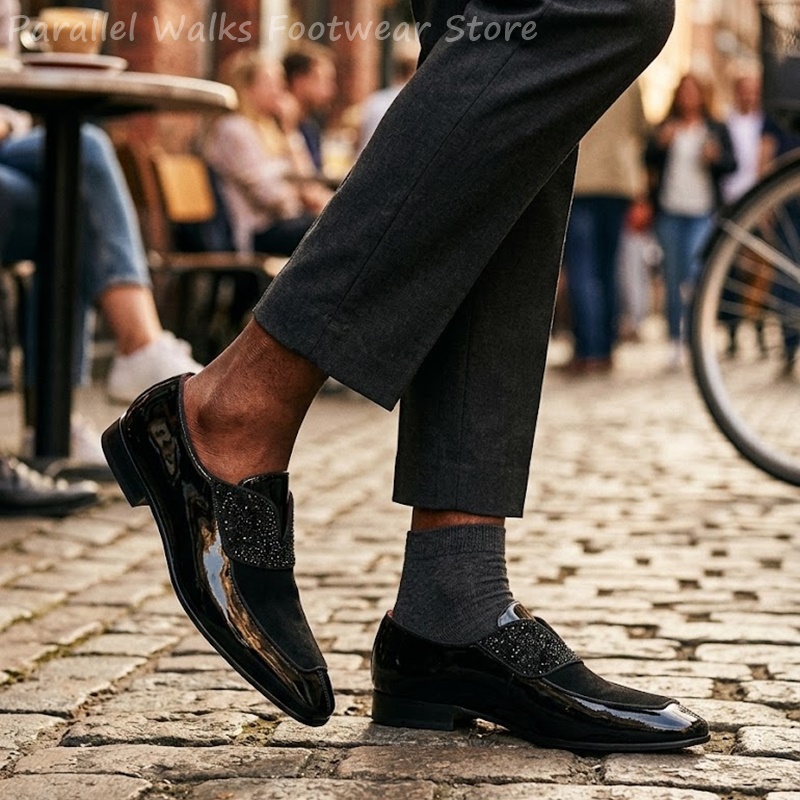 Men'S Shoes Smart - أحذية رجالية سوداء لامعة من الجلد