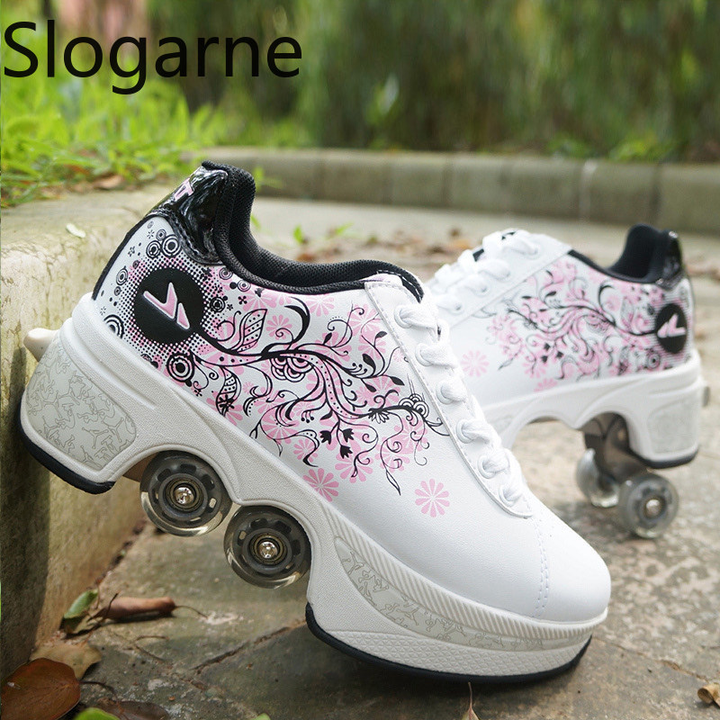 Men'S Shoes To Women'S - النساء 4 عجلات تشوه زلاجات دوارة