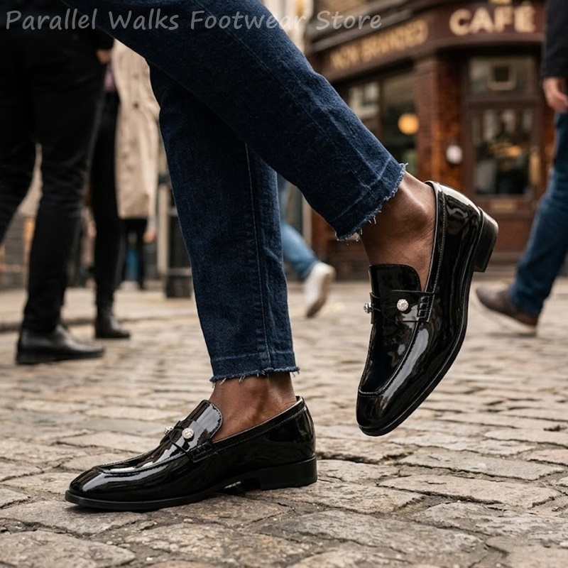 Men'S Shoes Smart - أحذية رجالية سوداء لامعة من الجلد