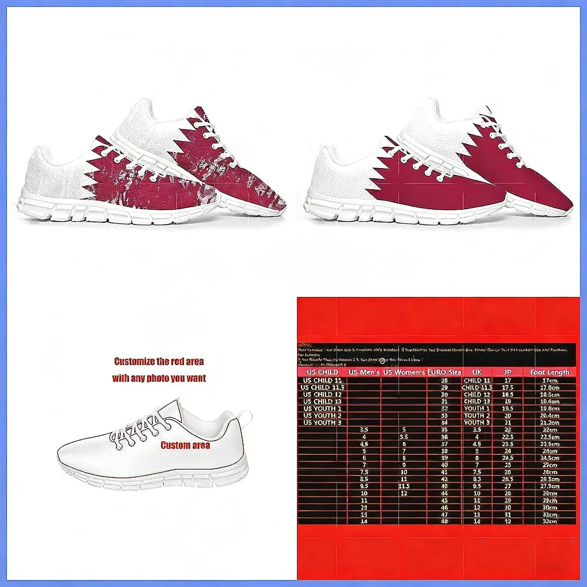 Men Shoes Qatar - أحذية رياضية بعلم قطر، أحذية رياضية