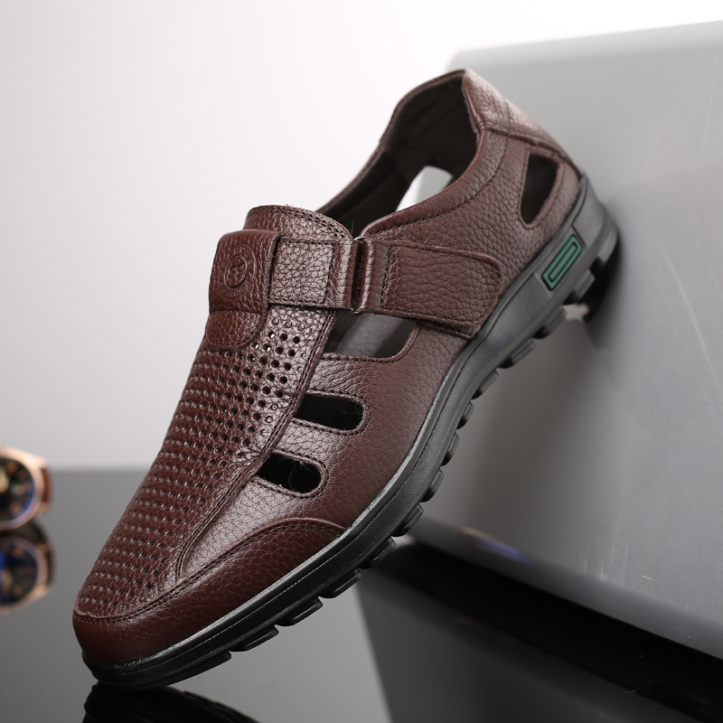 صنادل رجالية من الجلد الطبيعي  - مراجعة Men Shoes Eu To Us وسعره