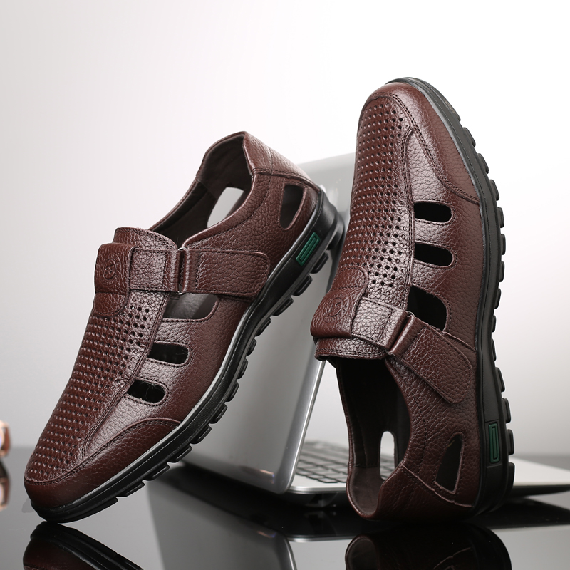 صنادل رجالية من الجلد الطبيعي  - مراجعة Men Shoes Eu To Us وسعره